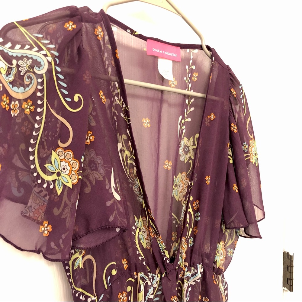 Pookie and Sebastian Sheer paisley top in Medium
